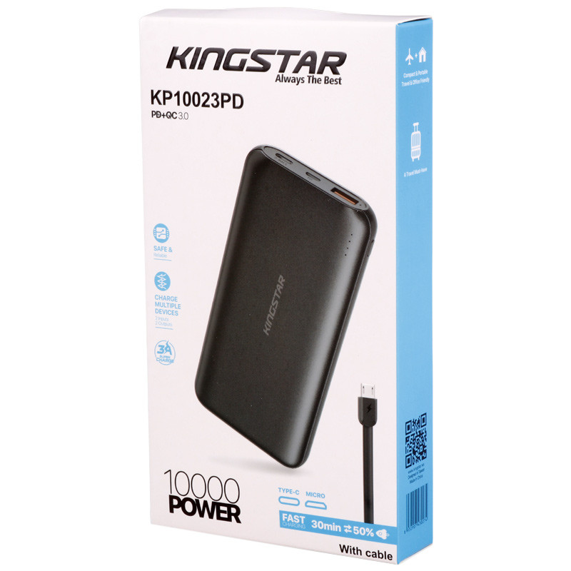 پاوربانک فست شارژ ۱۰۰۰۰ کینگ استار KingStar KP10023PD QC3.0 PD