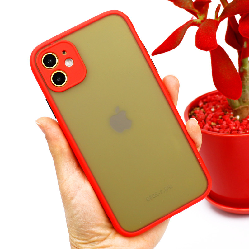 قاب PC مات محافظ لنز دار iPhone 11