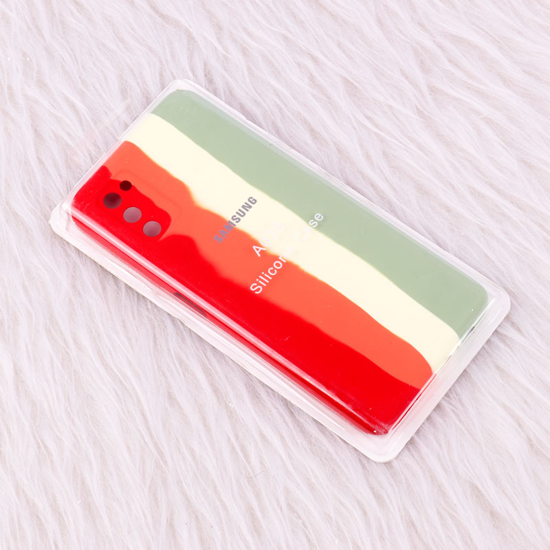 قاب محافظ لنزدار سیلیکونی اورجینال رنگین کمانی Samsung Galaxy A03s / A02s