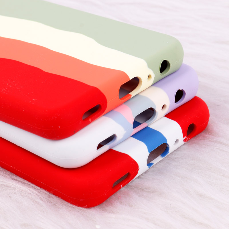 قاب محافظ لنزدار سیلیکونی اورجینال رنگین کمانی Samsung Galaxy A32 4G