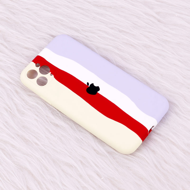 قاب سیلیکونی اورجینال رنگین کمانی محافظ لنزدار iPhone 11 Pro Max