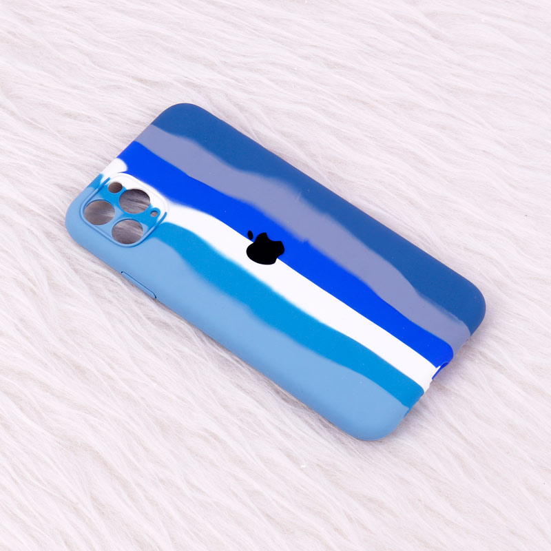 قاب سیلیکونی اورجینال رنگین کمانی محافظ لنزدار iPhone 11 Pro Max