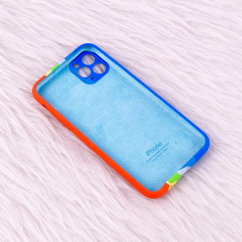قاب سیلیکونی اورجینال رنگین کمانی محافظ لنزدار iPhone 11 Pro Max