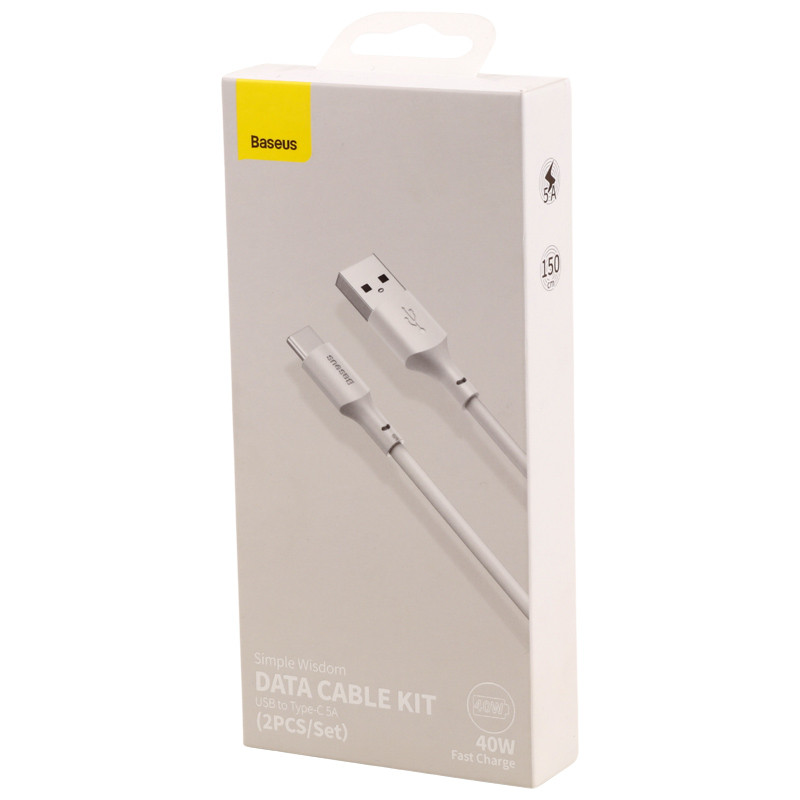 کابل تایپ سی فست شارژ Baseus TZCATZJ-02 5A 40W 1.5m بسته 2 عددی