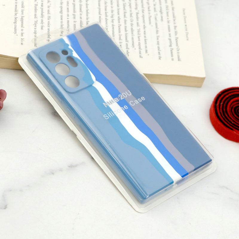 قاب سیلیکونی اورجینال رنگین کمانی محافظ لنزدار Samsung Galaxy Note 20 Ultra