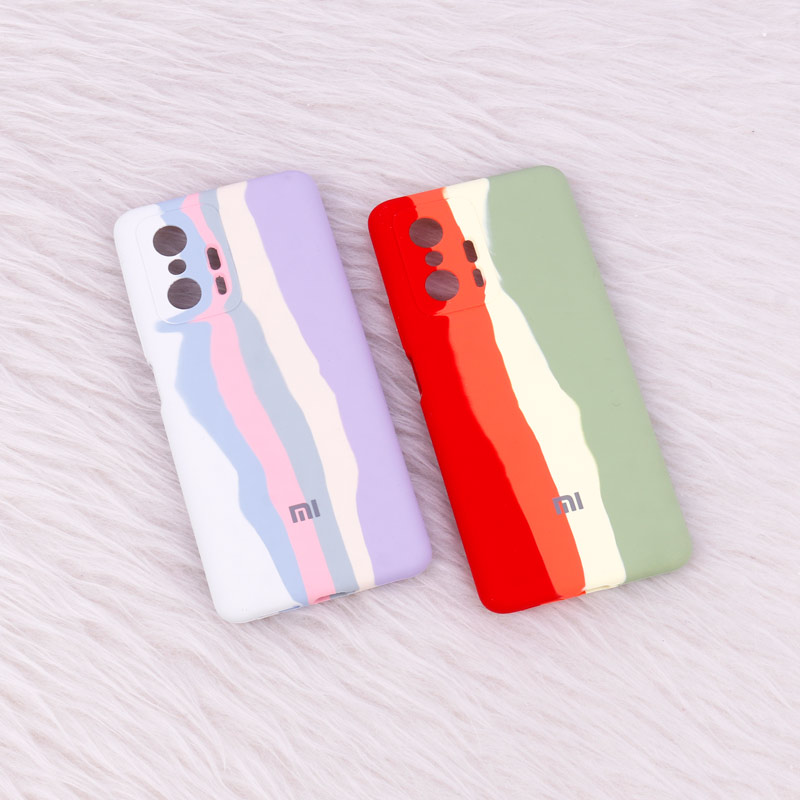 قاب سیلیکونی اورجینال رنگین کمانی محافظ لنزدار Xiaomi 11T / 11T Pro
