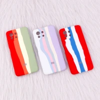 قاب سیلیکونی اورجینال رنگین کمانی محافظ لنزدار Xiaomi Mi 11 Lite