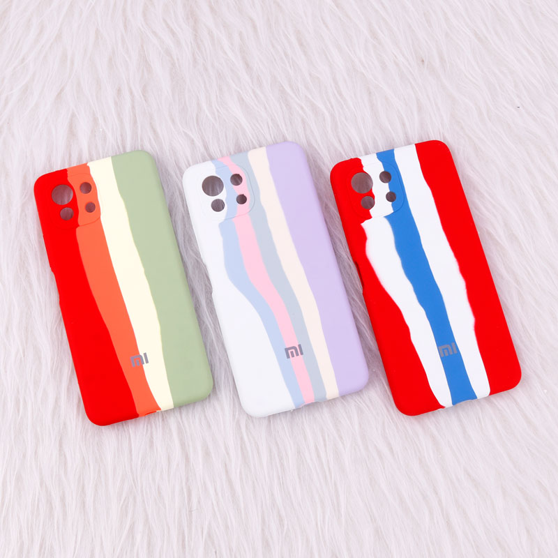 قاب سیلیکونی اورجینال رنگین کمانی محافظ لنزدار Xiaomi Mi 11 Lite