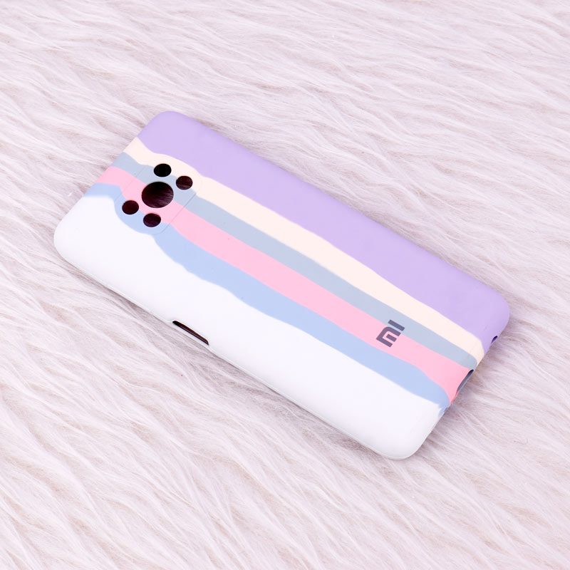قاب سیلیکونی اورجینال رنگین کمانی محافظ لنزدار Xiaomi Poco X3
