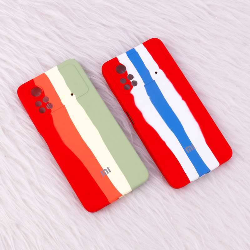 قاب سیلیکونی اورجینال رنگین کمانی محافظ لنزدار Xiaomi Poco X4 Pro 5G