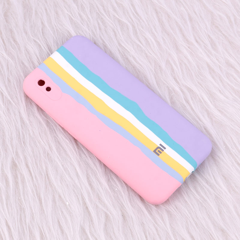 قاب سیلیکونی اورجینال رنگین کمانی محافظ لنزدار Xiaomi Redmi 9A