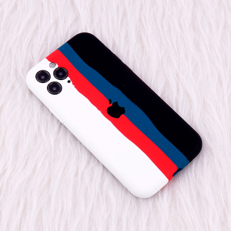 قاب سیلیکونی اورجینال رنگین کمانی محافظ لنزدار iPhone 11 Pro