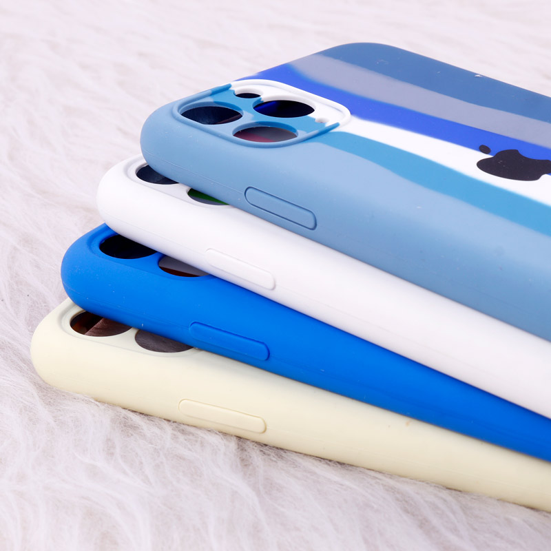 قاب سیلیکونی اورجینال رنگین کمانی محافظ لنزدار iPhone 11 Pro