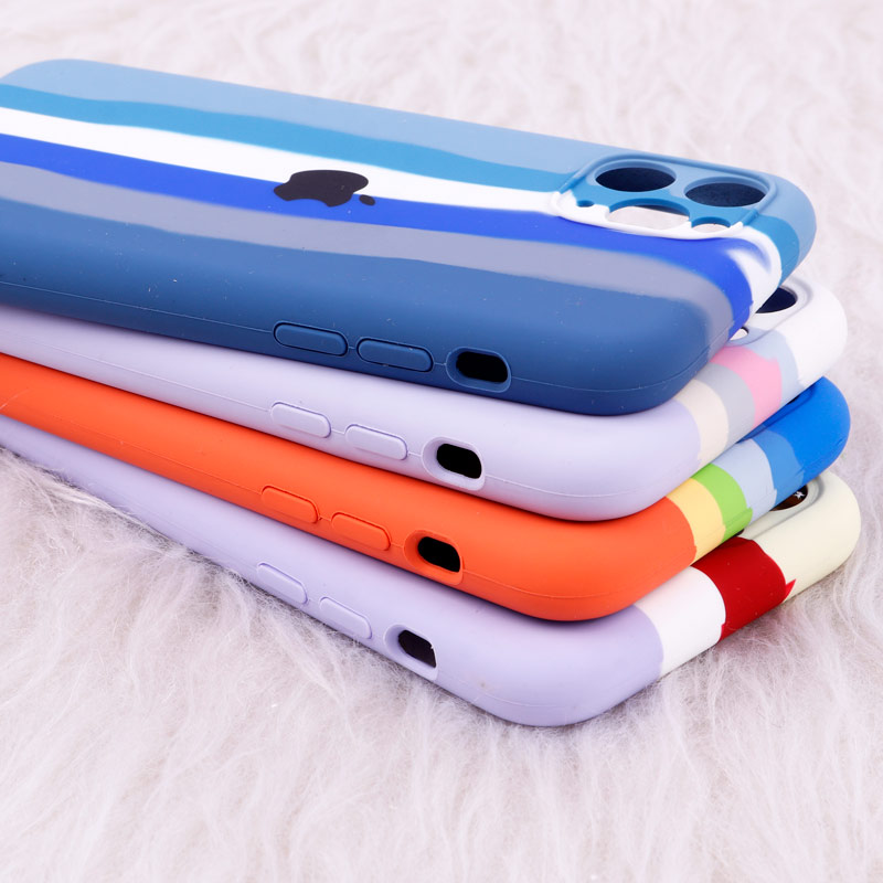 قاب سیلیکونی اورجینال رنگین کمانی محافظ لنزدار iPhone 11 Pro