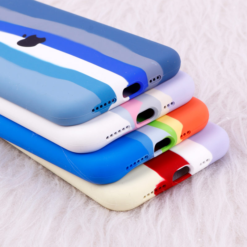 قاب سیلیکونی اورجینال رنگین کمانی محافظ لنزدار iPhone 11 Pro