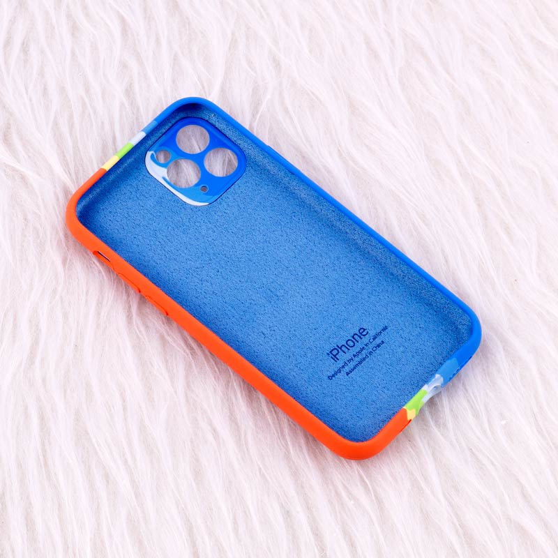 قاب سیلیکونی اورجینال رنگین کمانی محافظ لنزدار iPhone 11 Pro