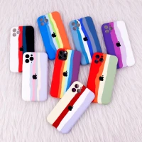 قاب سیلیکونی اورجینال رنگین کمانی محافظ لنزدار iPhone 11 Pro