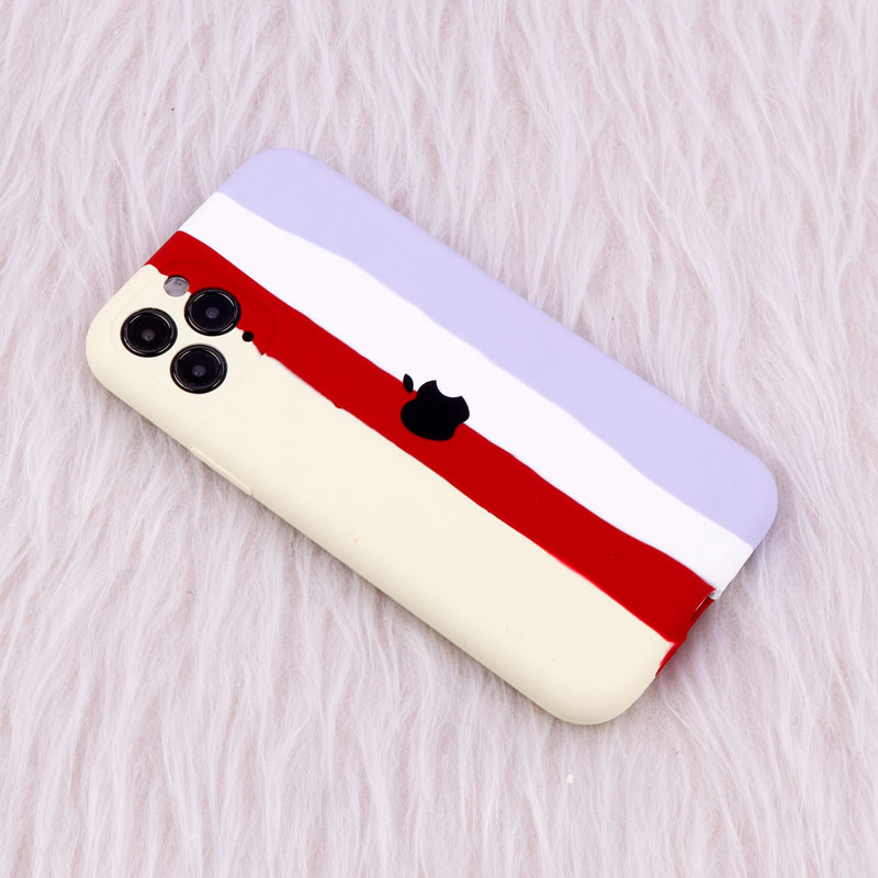 قاب سیلیکونی اورجینال رنگین کمانی محافظ لنزدار iPhone 11 Pro
