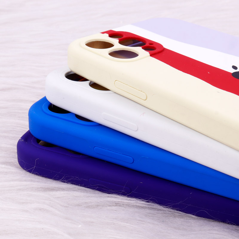 قاب سیلیکونی اورجینال رنگین کمانی محافظ لنزدار iPhone 12