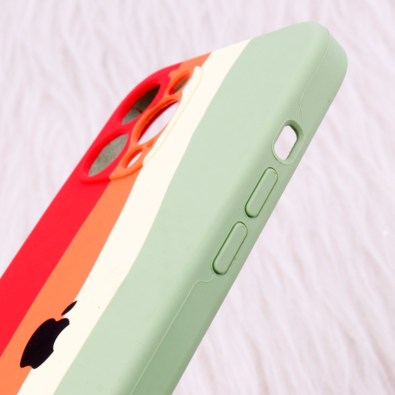 قاب سیلیکونی اورجینال رنگین کمانی محافظ لنزدار iPhone 12 Pro Max