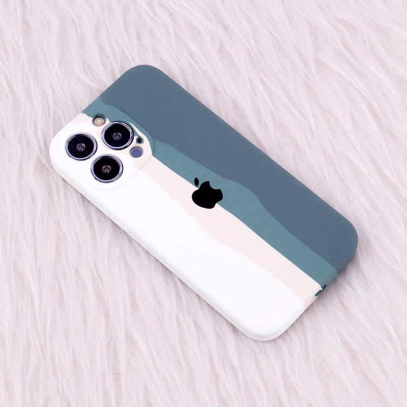 قاب سیلیکونی اورجینال رنگین کمانی محافظ لنزدار iPhone 13 Pro