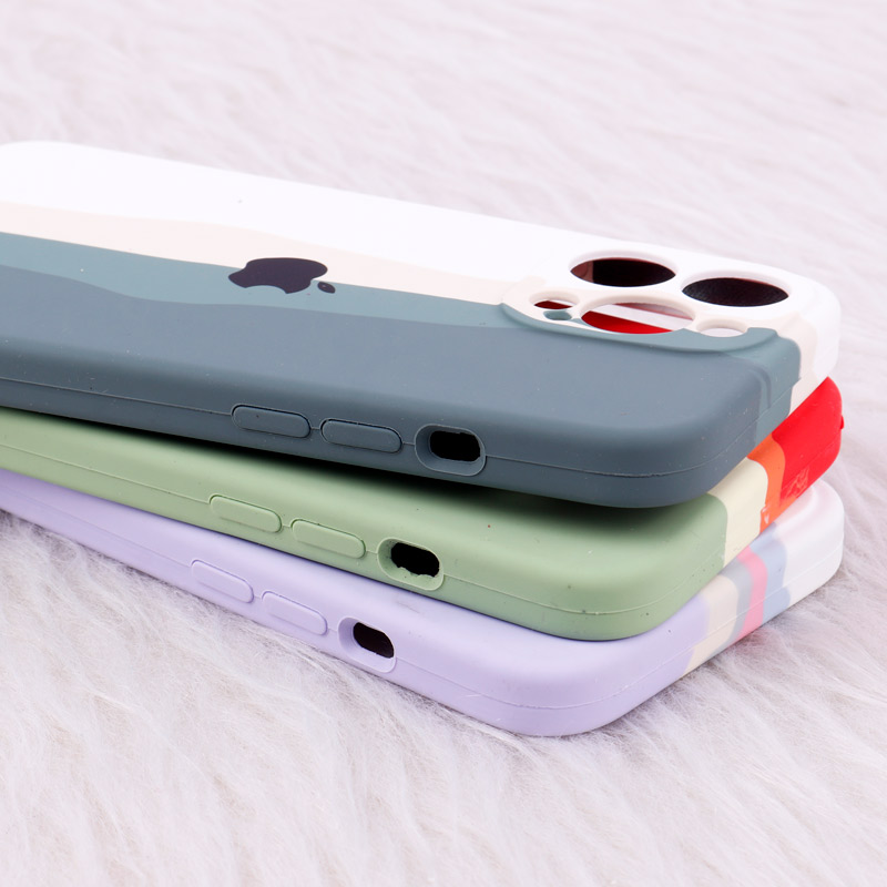 قاب سیلیکونی اورجینال رنگین کمانی محافظ لنزدار iPhone 13 Pro
