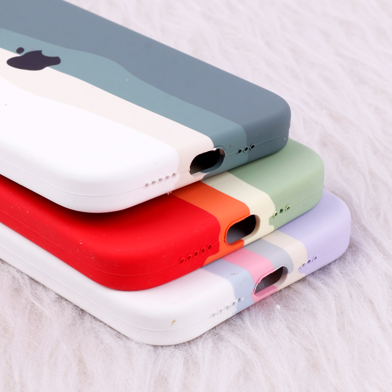 قاب سیلیکونی اورجینال رنگین کمانی محافظ لنزدار iPhone 13 Pro