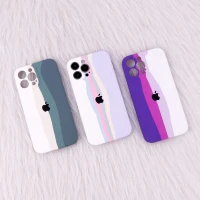 قاب سیلیکونی اورجینال رنگین کمانی محافظ لنزدار iPhone 13 Pro Max