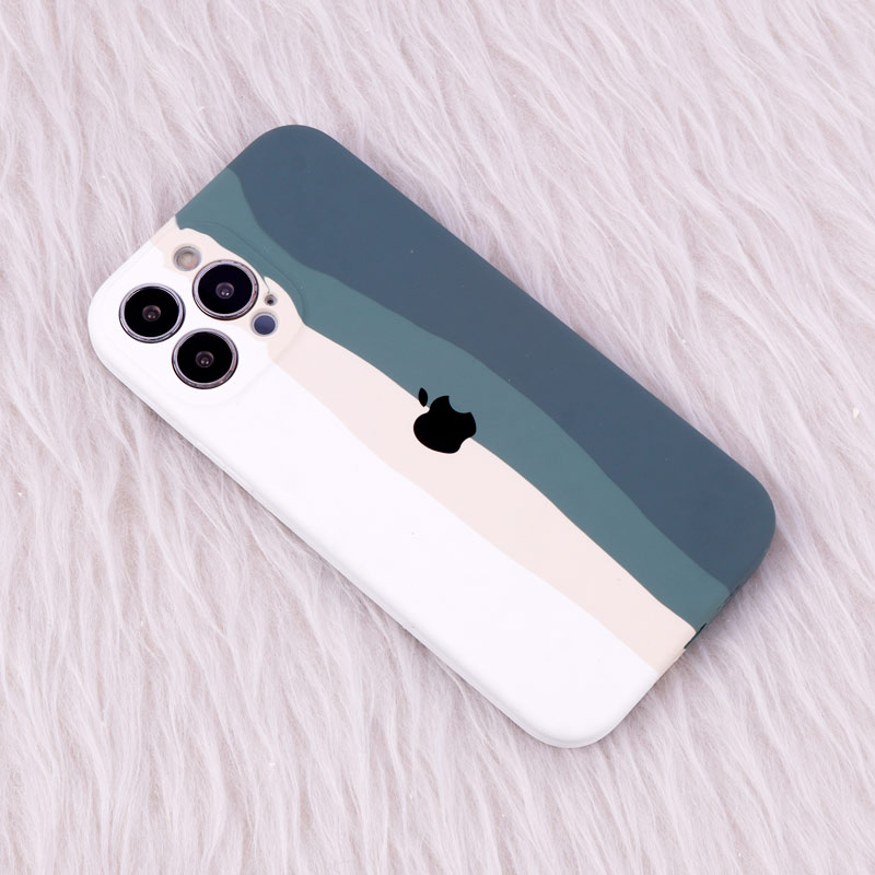 قاب سیلیکونی اورجینال رنگین کمانی محافظ لنزدار iPhone 13 Pro Max
