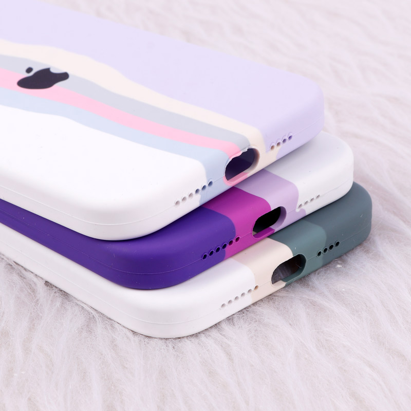 قاب سیلیکونی اورجینال رنگین کمانی محافظ لنزدار iPhone 13 Pro Max