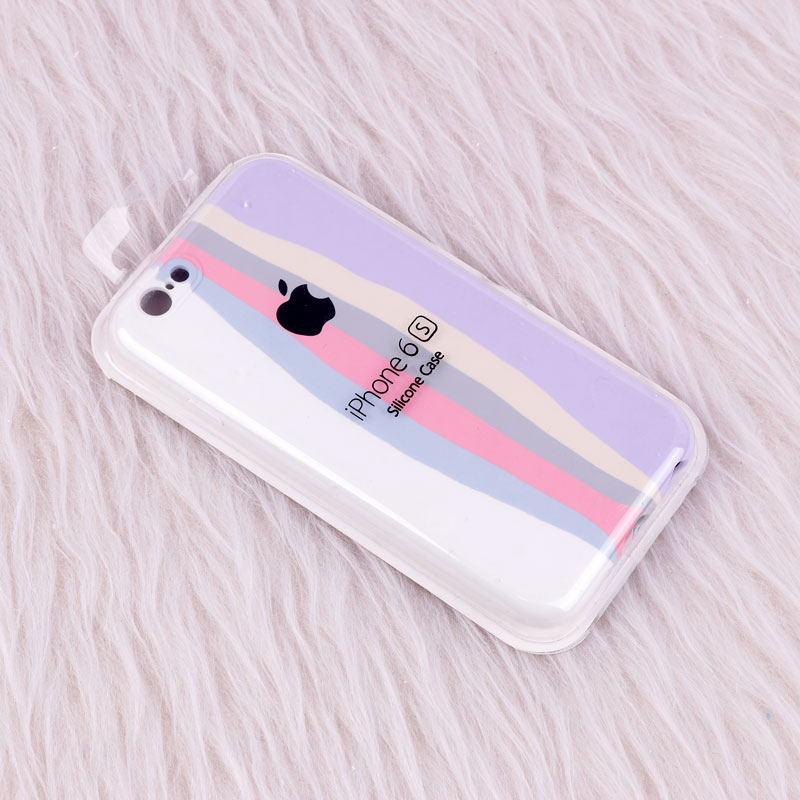 قاب سیلیکونی اورجینال رنگین کمانی iPhone 6/6s