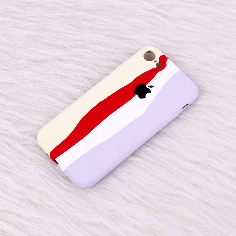 قاب سیلیکونی اورجینال رنگین کمانی محافظ لنزدار iPhone 7/8/SE 2020