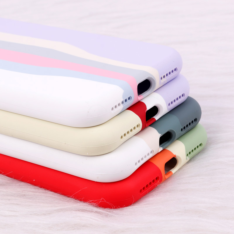 قاب سیلیکونی اورجینال رنگین کمانی iPhone X/XS