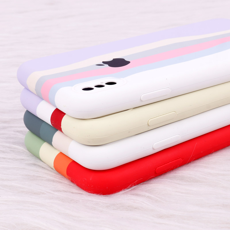 قاب سیلیکونی اورجینال رنگین کمانی iPhone X/XS