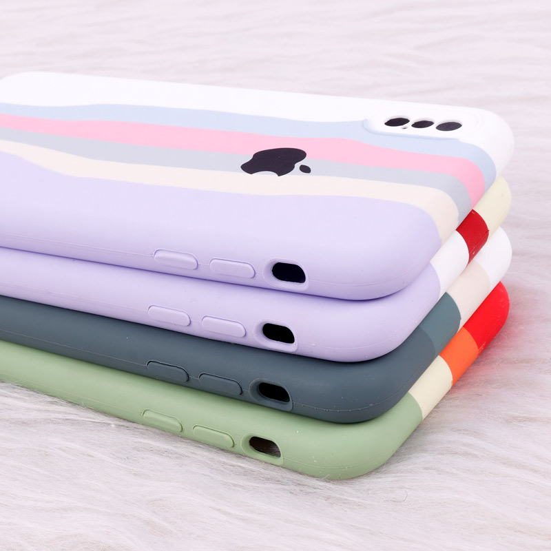 قاب سیلیکونی اورجینال رنگین کمانی iPhone X/XS