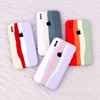 قاب سیلیکونی اورجینال رنگین کمانی iPhone X/XS