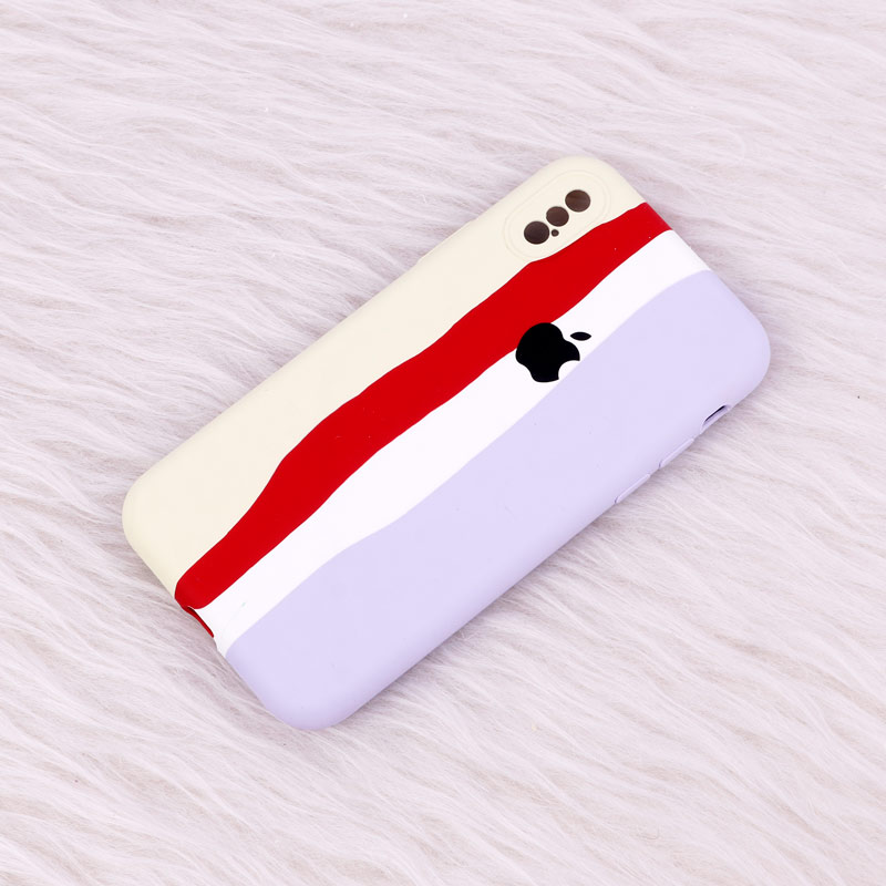 قاب سیلیکونی اورجینال رنگین کمانی iPhone X/XS