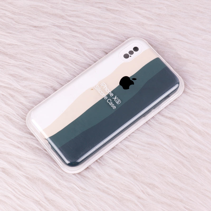 قاب سیلیکونی اورجینال رنگین کمانی iPhone X/XS