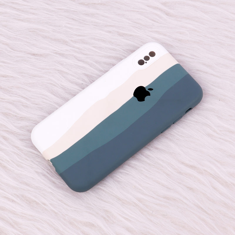 قاب سیلیکونی اورجینال رنگین کمانی iPhone X/XS