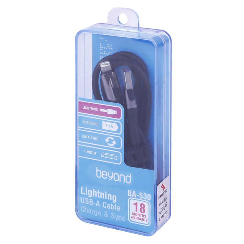 کابل آیفونی فست شارژ Beyond BA-530 2.1A 1m
