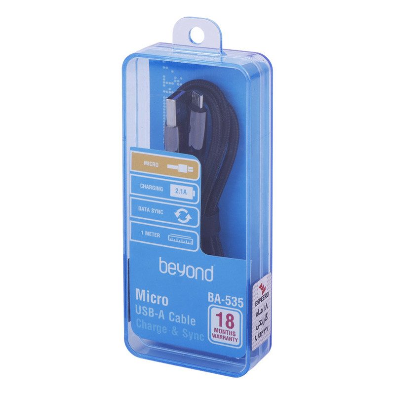 کابل میکرو یو اس بی فست شارژ Beyond BA-535 2.1A 1m