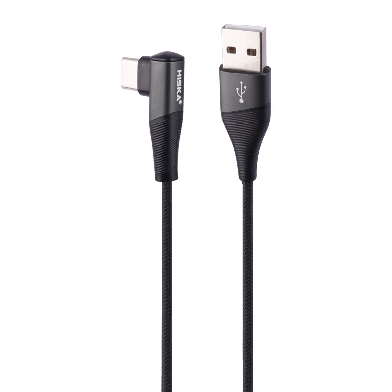 کابل تایپ سی فست شارژ Hiska LX-405 6A PD QC3.0 1m یکسر L
