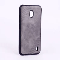 قاب چرمی گوزنی محافظ لنزدار Nokia 2.2 طوسی