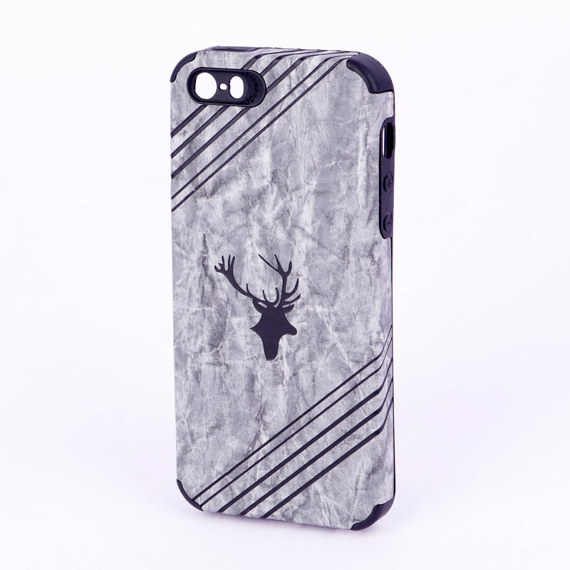 قاب ساده سیلیکونی چرمی گوزنی محافظ لنزدار iPhone 5 / 5s