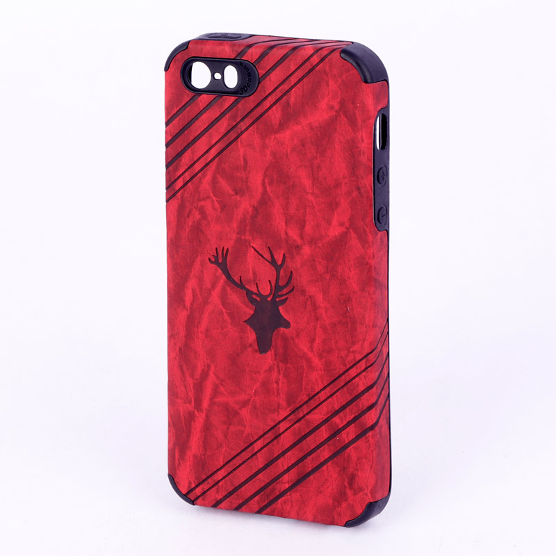 قاب ساده سیلیکونی چرمی گوزنی محافظ لنزدار iPhone 5 / 5s
