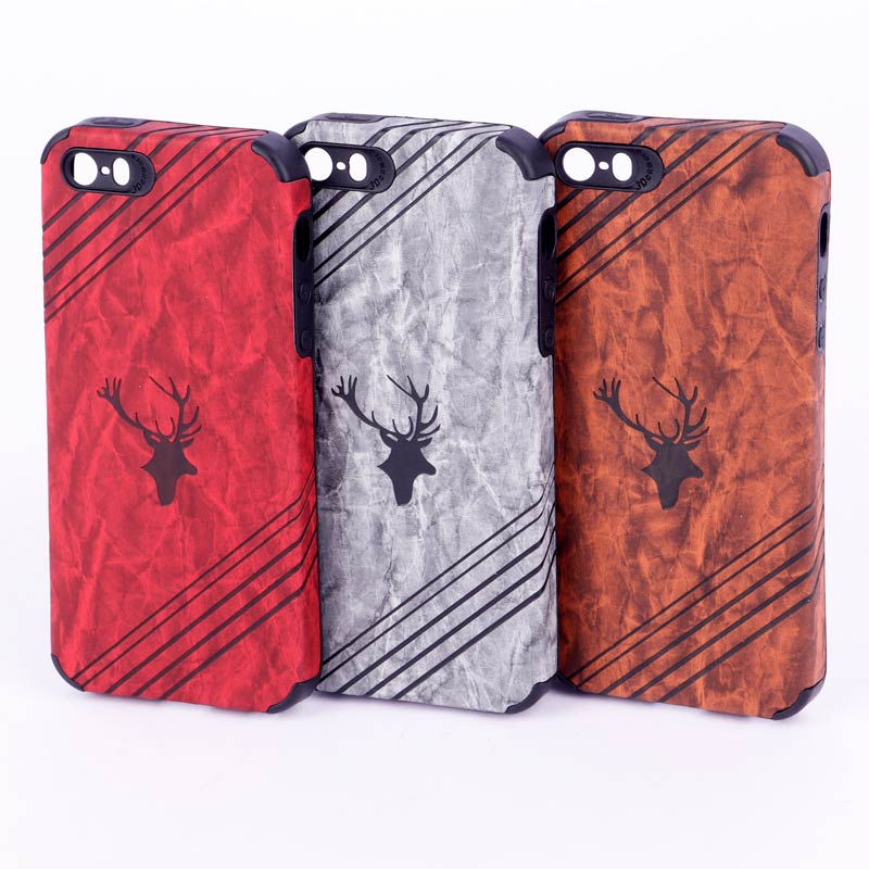 قاب ساده سیلیکونی چرمی گوزنی محافظ لنزدار iPhone 5 / 5s