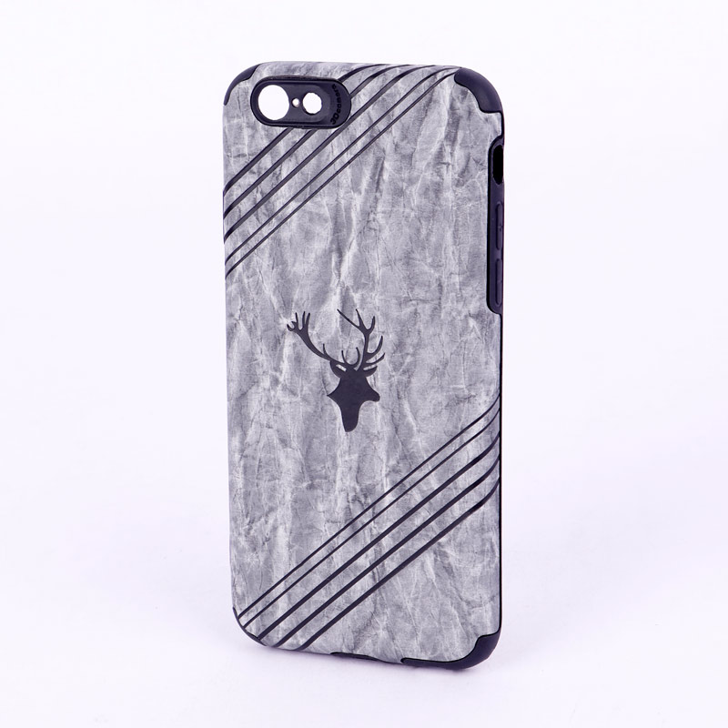 قاب ساده سیلیکونی چرمی گوزنی محافظ لنزدار iPhone 6 / 6s