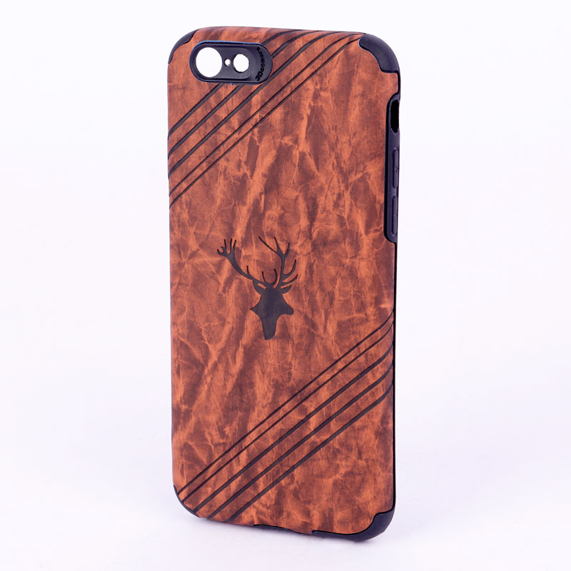 قاب ساده سیلیکونی چرمی گوزنی محافظ لنزدار iPhone 6 / 6s