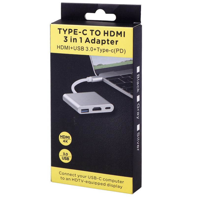 تبدیل P-net Type-C to HDMI/USB3.0/Type-C