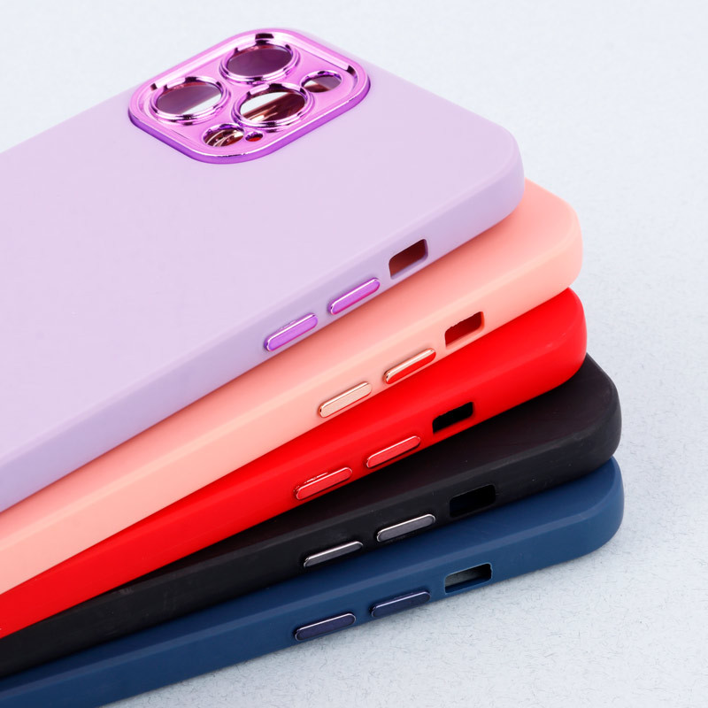 قاب طرح سیلیکونی محافظ لنزدار براق iPhone 12 Pro Max